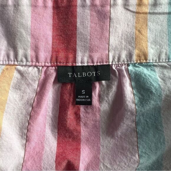 Talbots Pink Colorful Metallic Stripe Square Neck Tank Top - Picture 9 of 10